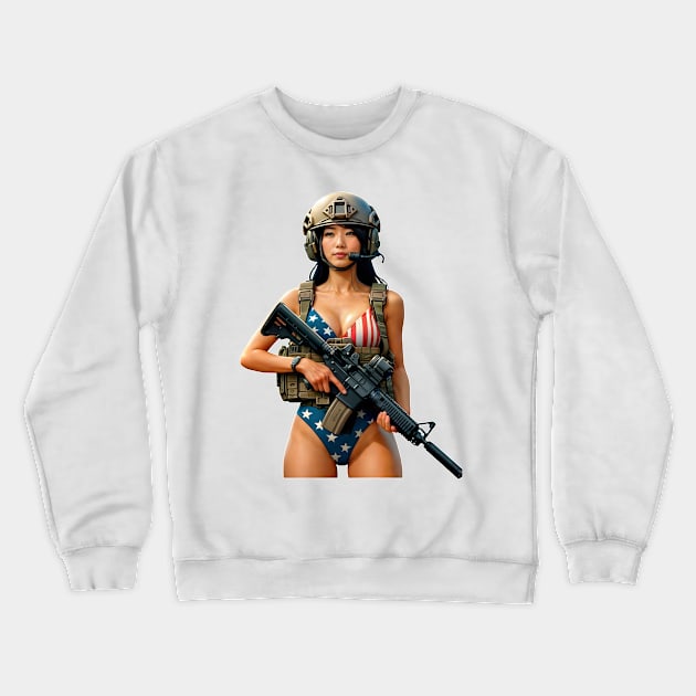 Pinup Girl Crewneck Sweatshirt by Rawlifegraphic